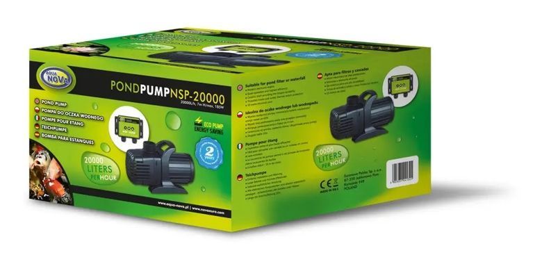 Насос для ставка AquaNova NSP-20000 л/год з регулятором потоку NSP-20000 фото